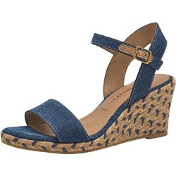 Tamaris Sandalen 1-28300-42 Blau 8a2 Denim Textil Mit Touch-it für Damen - 37