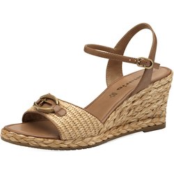 Tamaris Sandalen 1-28339-44 Braun 318 Nature Textil/synthetik Antislide Absatz für Damen - 40