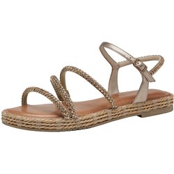 Tamaris Sandalen 1-28114-44 Goldfarben 900 Bronce Textil/synthetik Anti-slide Absatz für Damen - 41