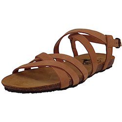 PLAKTON Komfort Sandalen Mam Vali 575184 575184 Nobuck Braun Nuez Leder für Damen - 38