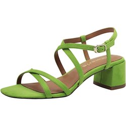Tamaris Sandalen 1-28204-42 Grün 718 Apple Textil Mit Touch-it & Anti-slide Anti-shokk Absatz für Damen - 38