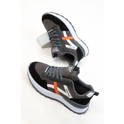 SOHO Schwarz-geräuchert-orangefarbener Sneaker für Herren - 42