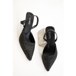 SOHO Schwarze Stroh Klassische Schuhe Mit Absatz für Damen - 40