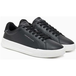 Tommy Hilfiger Casual Flache Sohle Absatz Farbe Übergang Leder Schwarz Sneaker -bds für Herren - 40