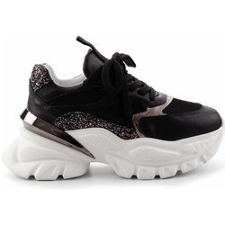 Bambi Schwarzer Sneaker Aus Schwarzem Leder 03 für Damen - 36