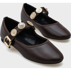 Capone Outfitters Noda Ballerinas Mit Schnalle Und Perlengürtel für Damen - 38