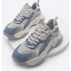 Marjin Sneaker Mit Hoher Sohle – Edisa-sportschuhe Zum Schnüren, Blaue Laufschuhe für Damen - 37
