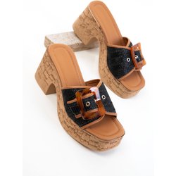 SOHO Klassische Schuhe Mit Absatz Aus Schwarzem Stroh für Damen - 37