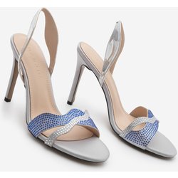 Marjin Sandalen Mit Ovalem Zehenbereich Und Riemen Aus Stein Und Absatz In Soves-silber für Damen - 38