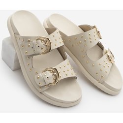 Marjin Hausschuhe Aus Echtem Leder Mit Schnalle Und Nieten, Lipaz Ecru für Damen - 39