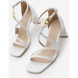 Marjin Goldkette Stumpfe Zehe Riemchen Sandalen Nekva Weiß für Damen - 38