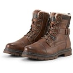 TOM TAILOR Herren Wasserdichte Stiefeletten mit Fütterung, braun, Uni, Gr. 40
