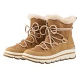 TOM TAILOR Damen Schneestiefel mit Plateau-Absatz, braun, Uni, Gr. 36