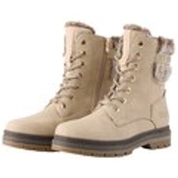 TOM TAILOR DENIM Damen Wasserfeste Stiefel mit Fütterung, beige, Uni, Gr. 36