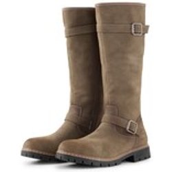 TOM TAILOR Damen Wasserfeste Stiefel mit Fütterung, beige, Uni, Gr. 36