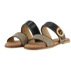 TOM TAILOR Damen Flache Sandalen mit Flechtmuster, schwarz, Gemustert, Gr. 36