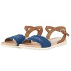 TOM TAILOR Damen Sandale mit Logoprint, blau, Logo Print, Gr. 38