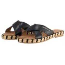 TOM TAILOR Damen Sandalen mit Bastsohle, schwarz, Uni, Gr. 37