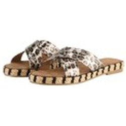 TOM TAILOR Damen Flache Sandalen mit Animal-Print, silber, Animalprint, Gr. 36