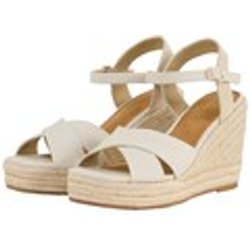TOM TAILOR Damen Sandalen mit Keilabsatz, beige, Uni, Gr. 39