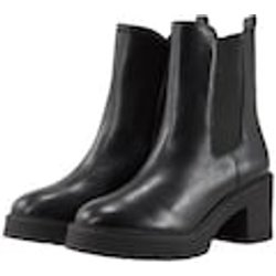 TOM TAILOR Damen Stiefeletten mit Block-Absatz, schwarz, Uni, Gr. 37