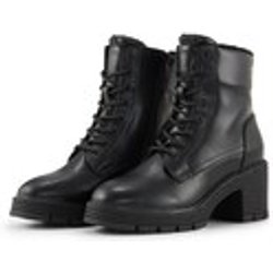 TOM TAILOR Damen Gefütterte Absatzstiefel mit Logo-Details, schwarz, Uni, Gr. 36