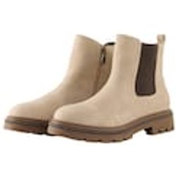 TOM TAILOR Damen Gefütterte Stiefeletten aus Kunstleder, beige, Uni, Gr. 36