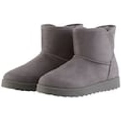 TOM TAILOR Damen Gefütterte Schneestiefel, grau, Uni, Gr. 36