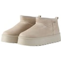 TOM TAILOR Damen Gefütterte Schneestiefeletten mit Plateau-Sohle, grau, Uni, Gr. 39