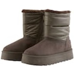 TOM TAILOR Damen Gefütterte Schneestiefel mit Wattierung, braun, Uni, Gr. 36