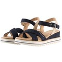 TOM TAILOR Damen Sandalen mit Keilabsatz, blau, Uni, Gr. 38