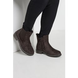 Chelseaboots In Braun Aus Wildlederimitat In Extra Weiter eeepassform