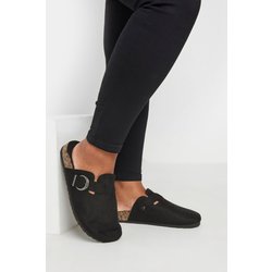 Clogs In Schwarz Aus Wildlederimitat In Extra Weiter eeepassform