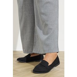 Yours Slipper In Schwarz Aus Wildlederimitat In Weiter Epassformsize 42E