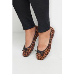 Yours Ballerinas In Braun Mit Leoprint In Extra Weiter Eeepassformsize 43EEE