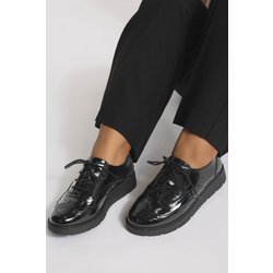 Yours Brogues In Lackschwarz Zum Schnüren In Extra Weiter Eeepassformsize 42EEE