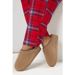 Yours Mules In Beige Aus Borgstoff Mit Nähtensize 42-43