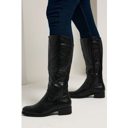 Yours Black Faux Leather Wide Calf Knee High Boots In Extra Wide Eee Fit Size 43EEE