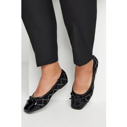 Ballerinas In Schwarz Mit Strass In Extra Weiter eeepassform