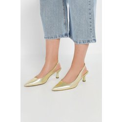 Yours Pumps In Gold Mit Fersenriemen Und Absatz In Extra Weiter Eeepassformsize 42EEE