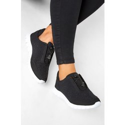 Extraweite Turnschuhe Mit Strass Schwarz