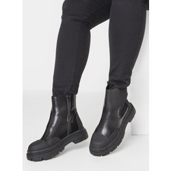 Yours Robuste Hohe Chelseastiefel In Schwarz In Weiter E Passformsize 43EEE