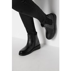 Yours Chelseastiefel In Schwarz Mit Keilabsatz In Weiter E Bis Extra Weiter Eeepassformsize 42EEE