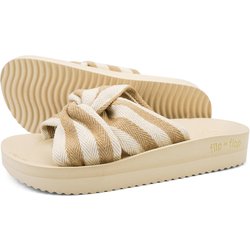 Damen flip*flop wedgy*twist Slides Hellbeige / Beige