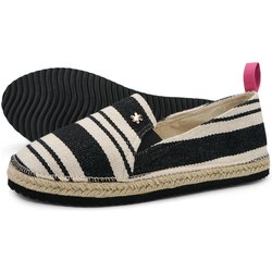 Damen flip*flop espadrille*striped Espadrilles Schwarz