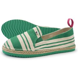 Damen flip*flop espadrille*striped Espadrilles Smaragdgrün