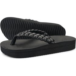Damen flip*flop wedgy*weave Zehentrenner Schwarz