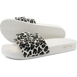 Damen flip*flop pool*bow leo Slides Weiß / Braun