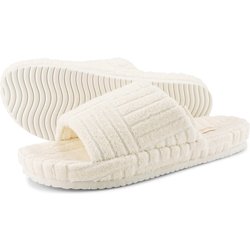 Damen flip*flop home*frottee Slides Perlweiß