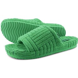 Damen flip*flop home*frottee Slides Smaragdgrün